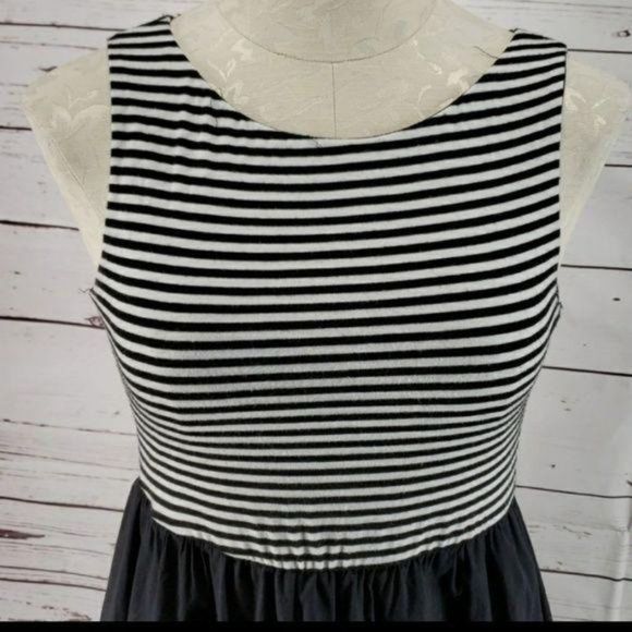 Velvet Torch Size Medium Black striped Skater Dress - Picture 3 of 6